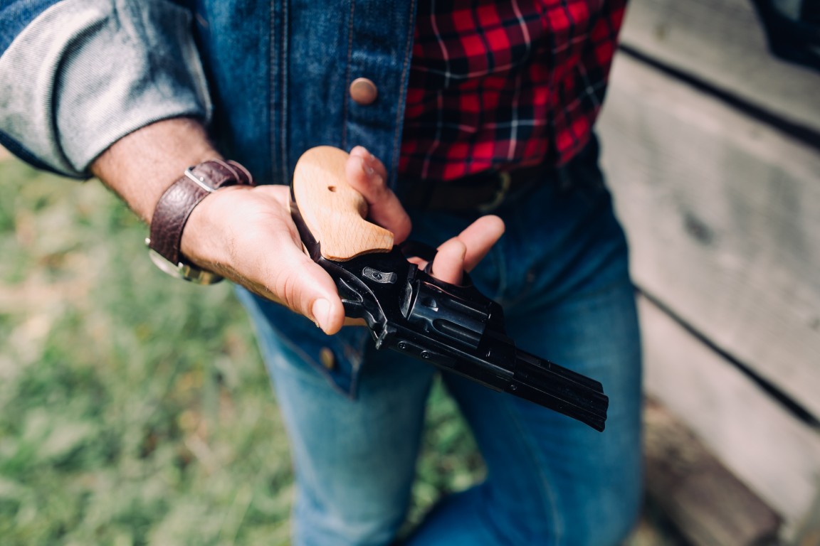 A man holding a gun